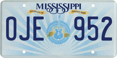 MS license plate OJE952