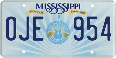 MS license plate OJE954