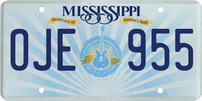 MS license plate OJE955