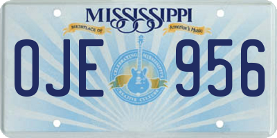 MS license plate OJE956
