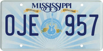 MS license plate OJE957