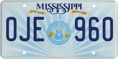 MS license plate OJE960