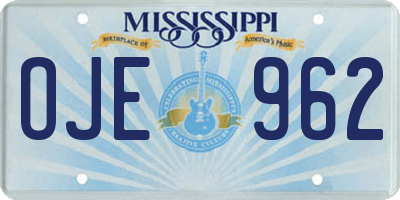 MS license plate OJE962