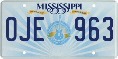MS license plate OJE963