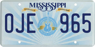 MS license plate OJE965