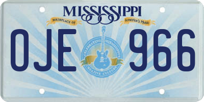MS license plate OJE966