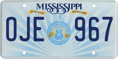MS license plate OJE967