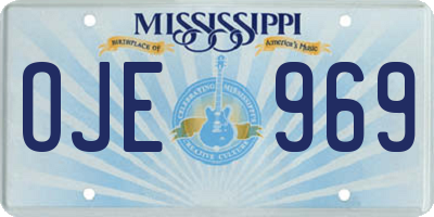 MS license plate OJE969