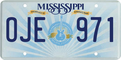 MS license plate OJE971