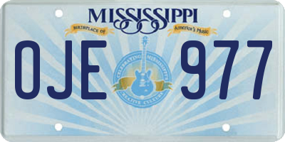 MS license plate OJE977