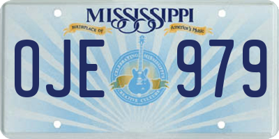 MS license plate OJE979