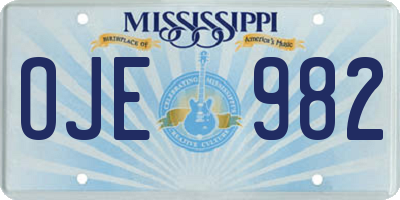 MS license plate OJE982