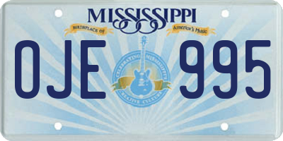 MS license plate OJE995