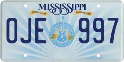 MS license plate OJE997