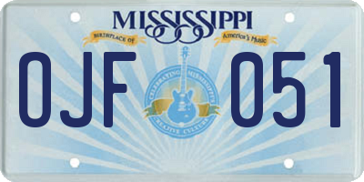 MS license plate OJF051