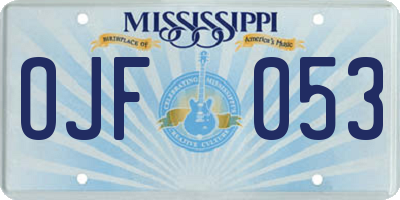 MS license plate OJF053