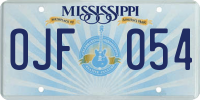 MS license plate OJF054