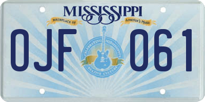 MS license plate OJF061
