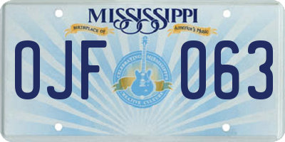 MS license plate OJF063