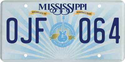 MS license plate OJF064