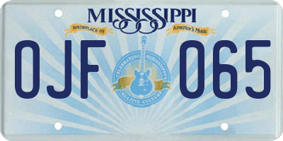 MS license plate OJF065
