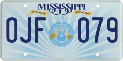 MS license plate OJF079