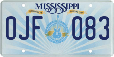 MS license plate OJF083