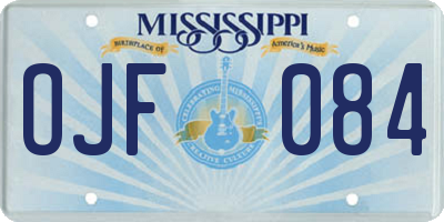 MS license plate OJF084