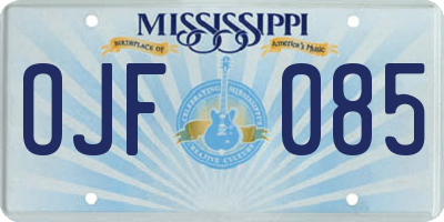 MS license plate OJF085