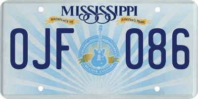 MS license plate OJF086