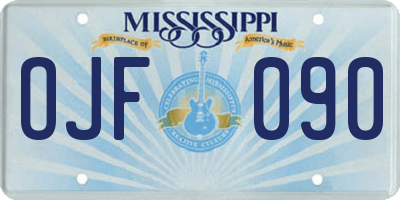 MS license plate OJF090