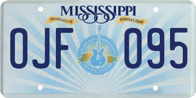 MS license plate OJF095