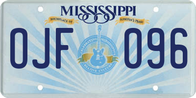 MS license plate OJF096