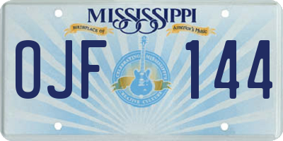 MS license plate OJF144