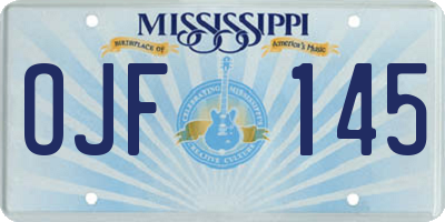 MS license plate OJF145
