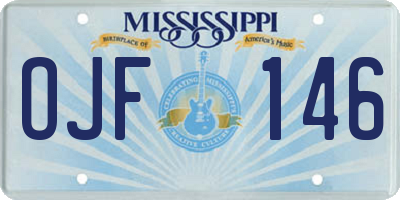 MS license plate OJF146