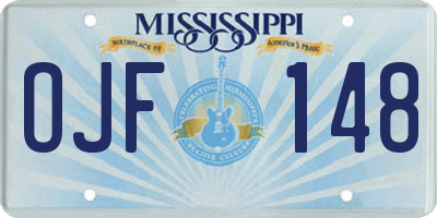 MS license plate OJF148