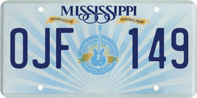 MS license plate OJF149