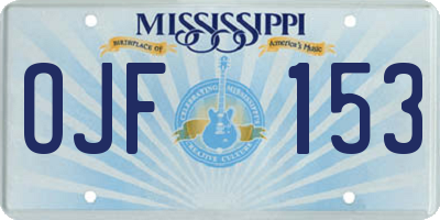 MS license plate OJF153