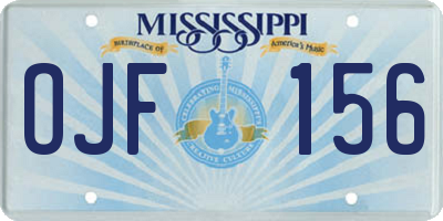 MS license plate OJF156