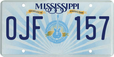 MS license plate OJF157