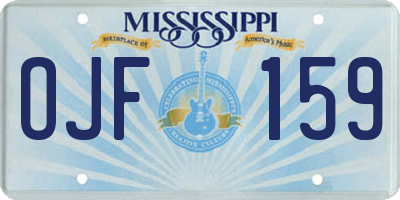 MS license plate OJF159