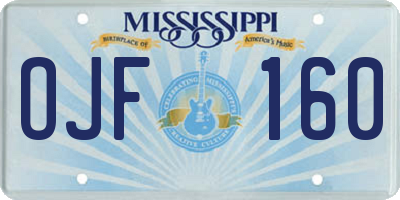 MS license plate OJF160
