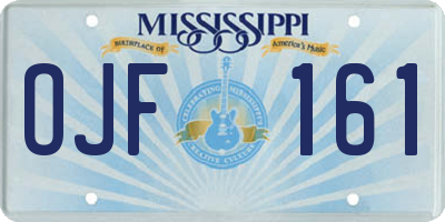 MS license plate OJF161