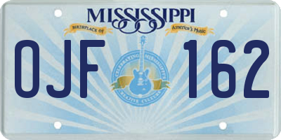 MS license plate OJF162