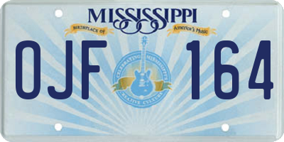 MS license plate OJF164