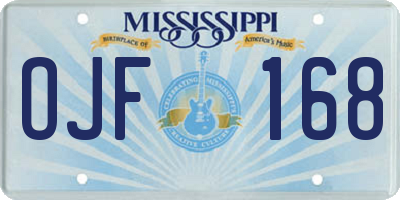 MS license plate OJF168