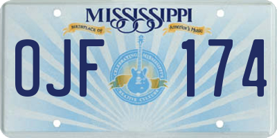 MS license plate OJF174