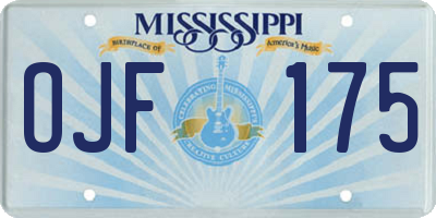 MS license plate OJF175