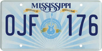 MS license plate OJF176